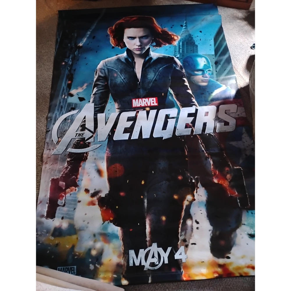 Marvel Avengers 2012 Original 5x8 Double Sided Vinyl Movie Theater Banner